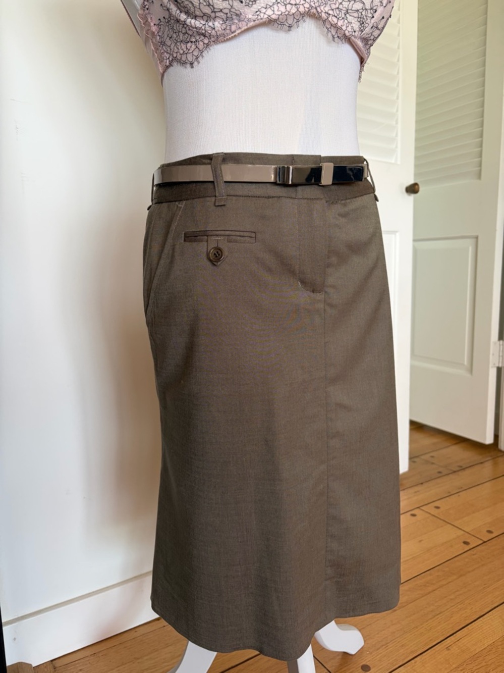 BCBGMaxAzria Taupe Brown Pencil Skirt
